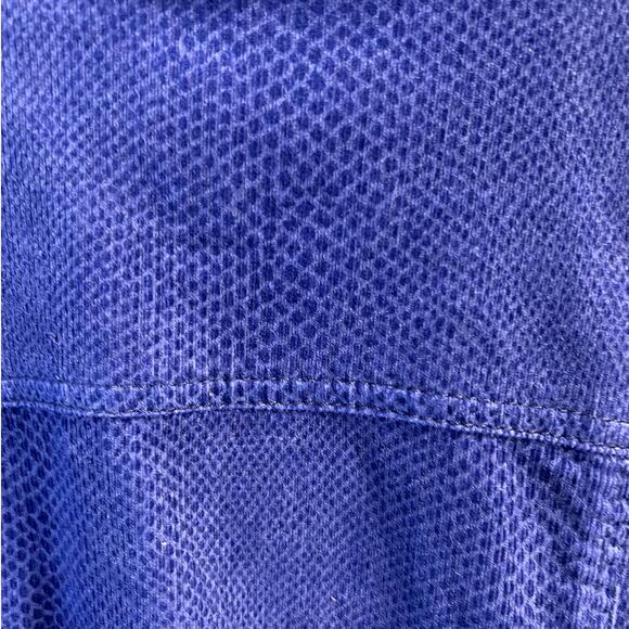 Chicos, 0, Royal Blue textured, V-neck Button Ruffled Jacket - Picture 11 of 11